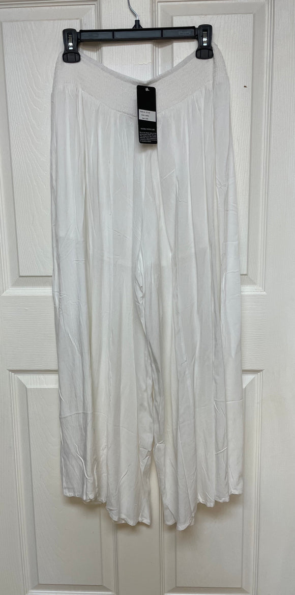 White rayon bohemian pants