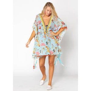 Bird kaftan aqua short kaftan