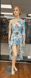 #3 Blue floral one shoulder Dress