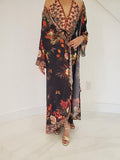 684 black floral duster BACK IN STOCK