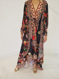 684 black floral duster BACK IN STOCK