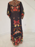 684 black floral duster BACK IN STOCK