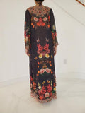 684 black floral duster BACK IN STOCK