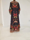 684 black floral duster BACK IN STOCK