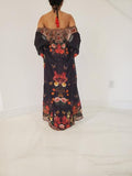 684 black floral duster BACK IN STOCK