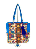 SB-009 Blue Embroidered Tote BACK IN STOCK