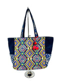 SB-007 Blue/multicolor Embroidered Tote BACK IN STOCK