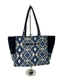 SB-007 Blue/multicolor Embroidered Tote BACK IN STOCK