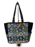 SB-005 Black/Multicolor Embroidered Tote Bags BACK IN STOCK